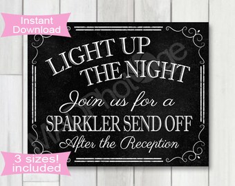 Sparkler Send off Chalkboard sign, Sparkler sign, printable sparkler send off sign, 5x7 8x10 11x14, Wedding printable sign