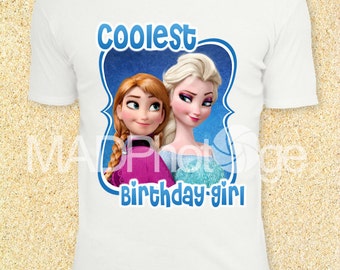 Frozen printable, COOLEST BIRTHDAY GIRL T Shirt transfer, Instant Download, Frozen birthday, Frozen Movie, Frozen invitation, Iron On