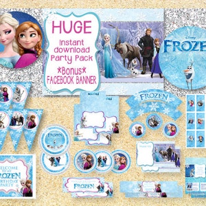 ON SALE**Limited Time** Frozen Printable Party Pack, Instant Download, Disney Frozen birthday invitation, Frozen Movie, Frozen birthday