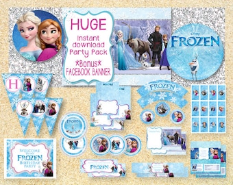 ON SALE**Limited Time** Frozen Printable Party Pack, Instant Download, Disney Frozen birthday invitation, Frozen Movie, Frozen birthday