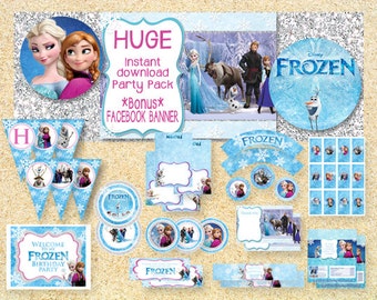 ON SALE**Limited Time** Frozen Printable Party Pack, Instant Download, Disney Frozen birthday invitation, Frozen Movie, Frozen birthday