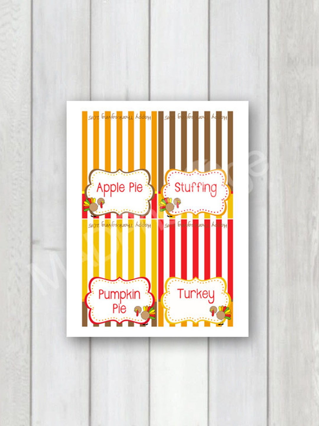 Thanksgiving Printable, INSTANT DOWNLOAD, Thanksgiving Food Labels ...