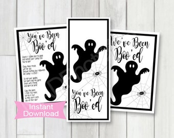 You've been Booed printable, we've been booed printable, boo'd, wine bottle printable, Instant Download, Halloween party, booed kit