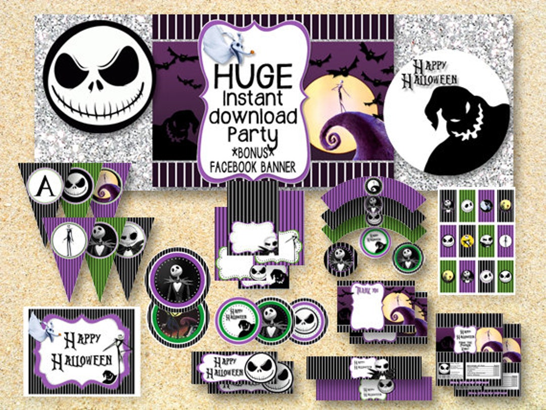 HALLOWEEN Nightmare Before Christmas Party, Printable Party Pack, Jack ...