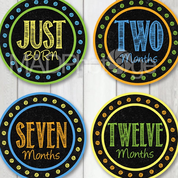 Baby Boy Month Stickers - Etsy
