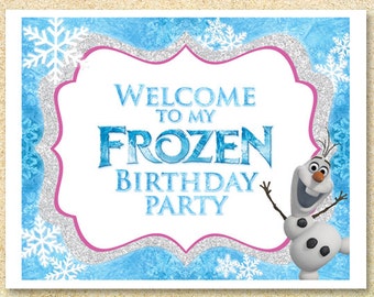 OLAF Frozen Printable WELCOME party sign, Instant Download, Frozen birthday, Frozen Movie, Winter, Christmas party, winter, Baby Shower.