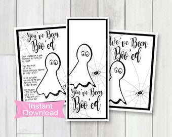 You've been Booed printable, we've been booed printable, boo'd, wine bottle printable, Instant Download, Halloween party, booed kit