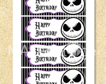 Nightmare Before Christmas Goody Bag Topper, Printable Party Pack, Jack the Skeleton, Instant Download, Halloween party