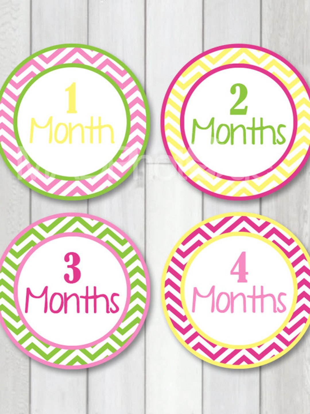 Baby Girl Month Stickers, Instant Download, Monthly Baby Stickers, Baby ...