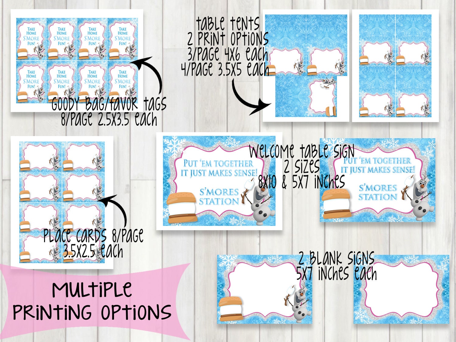 S'Mores Party Printable Pack S'mores Bar sign | Etsy