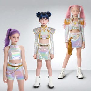 K-pop Rumi Zoey Mira Cosplay Costume Wig Girls White Golden Suit Kpop Demon Hunters for Halloween Comic-con Role Playing Outfit