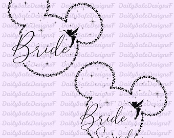 Retro Bridal Party Shirt Png Svg, Mouse Svg, Magical Bachelorette Svg, Bride to be, Bride squad, Team Bride, Couple mouse for wedding