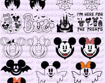 Halloween Mouse Svg Bundle, Trick or Treat Svg, Spooky Vibes svg, Halloween Family Trip Svg, Mouse Halloween Svg