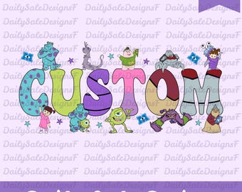 Custom Name Monsters Birthday Png, Monsters Birthday Family Png, Personalized Birthday Boy Png, Birthday Girl Png, Family Birthday Party Png