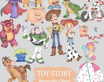 Story Friends Watercolor Png Clipart, cartoon Png Digital File, Clip Art Png Files, Instant Download
