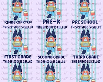 Retro Kindergarten Png, Cartoon Friends Preschool, Back to school Png, Grade Png, Instant file Download