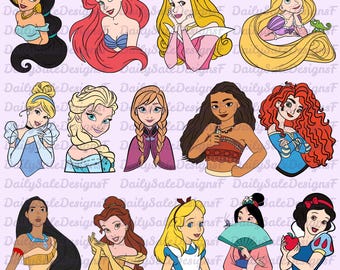 Princess Vector SVG Bundle, clipart, eps, png, dxf, pdf, Layered digital file