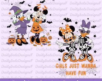 Mouse Girls Halloween Png, Spooky Besties Png, Trick or Treat 2026 Png, Mouse Halloween Matching Trip Png