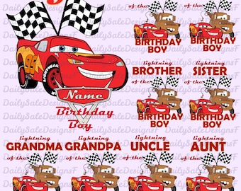 Custom Cars Birthday Boy Png, Birthday Boy Cars Png, Custom Birthday Png, Cars Birthday Family png, Custom Name Png, Sublimation Design