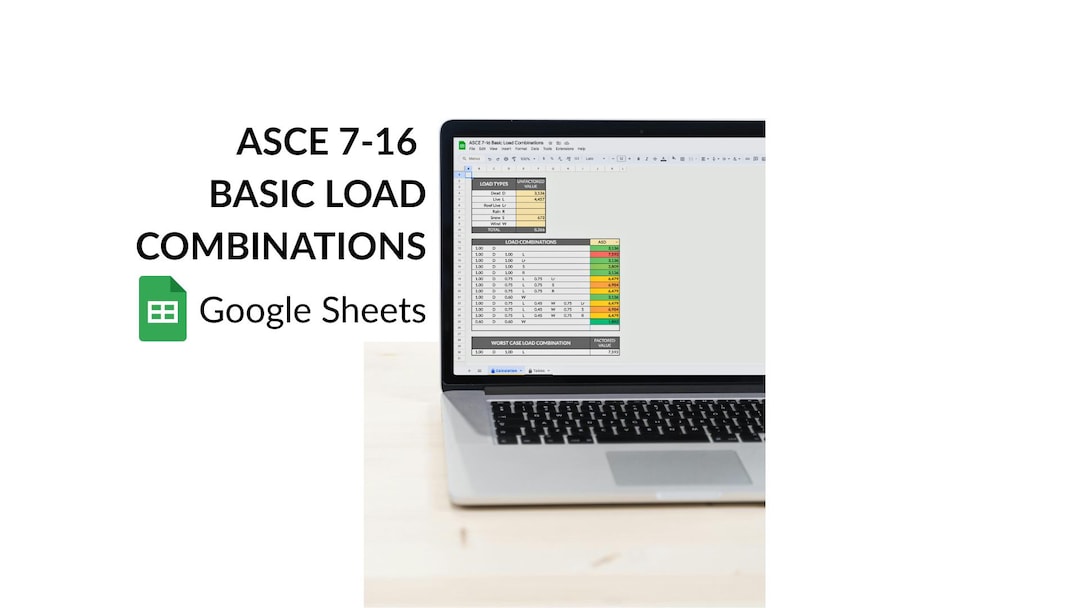 ASCE 7-16 Load Combination Spreadsheet | Structural Designer Tool ...