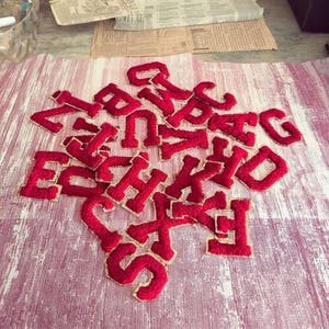 Chenille Letter Iron On Patch, Chenille letter iron-on patch, Letter Patches, Apparel Embroidered Patch Gold Glitter Trim, DIY patch