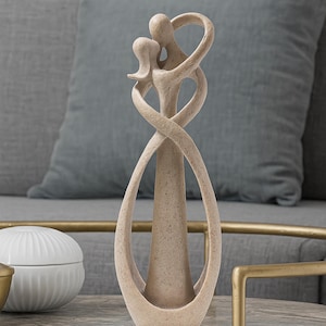 Modern Embrace Couple Sculpture - Minimalist Romantic Decor for Home or Office | Abstract Art Statue | Minimalist Housewarming Gifts