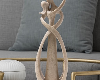 Abstract Couple Sculpture: Minimalist Home Decor - Modern Embrace