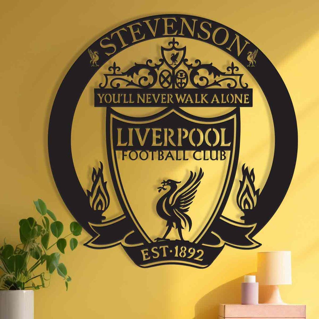 Personalized Liverpool FC, You'll Never Walk Alone Metal Wall Art Sign ...