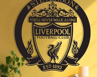 Personalized Liverpool FC, You'll Never Walk Alone Metal Wall Art Sign, Shankly Gates, Living Room Wall Decor, Metal Wall Hanging, YNWA Sign