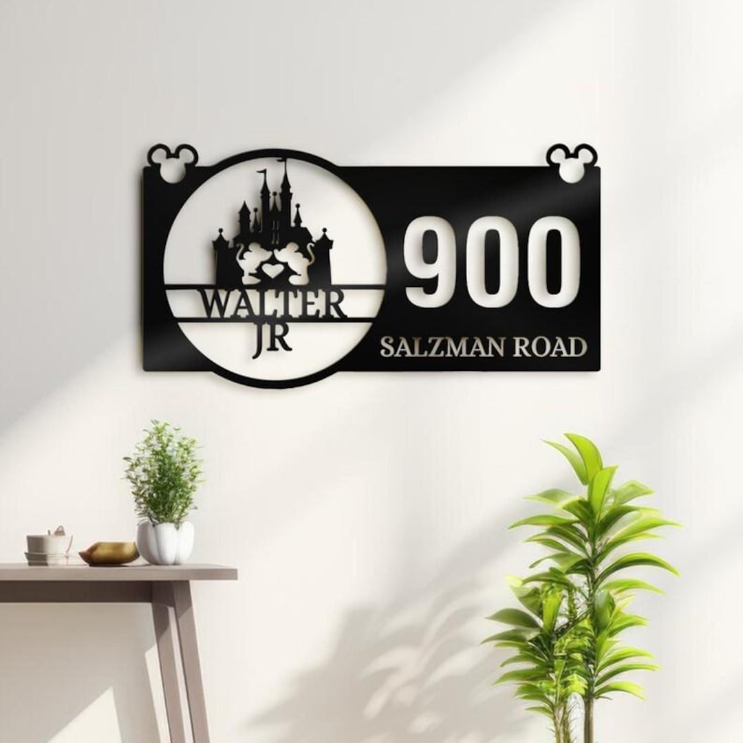 Custom Metal Address Sign - Fantasy Castle Design - Address Plate for ...