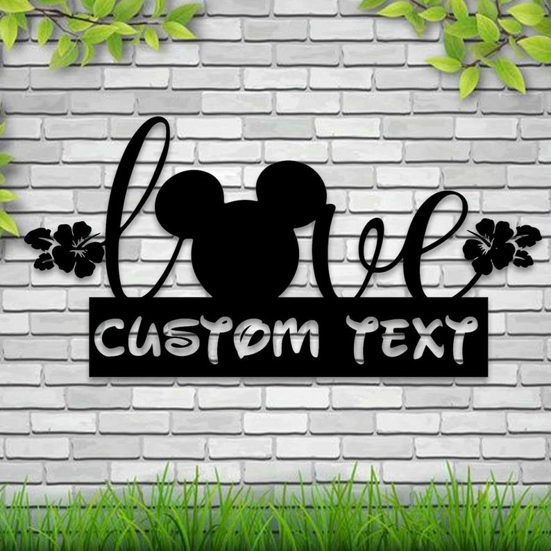 Personalized Disney Love Address Sign With Mickey Head, Mickey Minnie ...