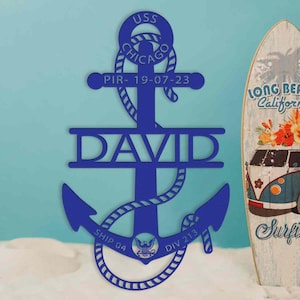 Benutzerdefinierte Anker Metallschild, personalisiertes Navy Boot Camp PIR / Graduierung Anker Metallschild, Navy Familie Geschenk, Schiff Dekor, Navy PIR Sailor Geschenk