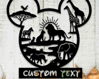Custom Lion King Metal Sign, Kids Nursery Room Decor, Disney Lovers Name Sign, Family Name Sign, Hakuna Matata Wall Sign,No Worries Wall Art