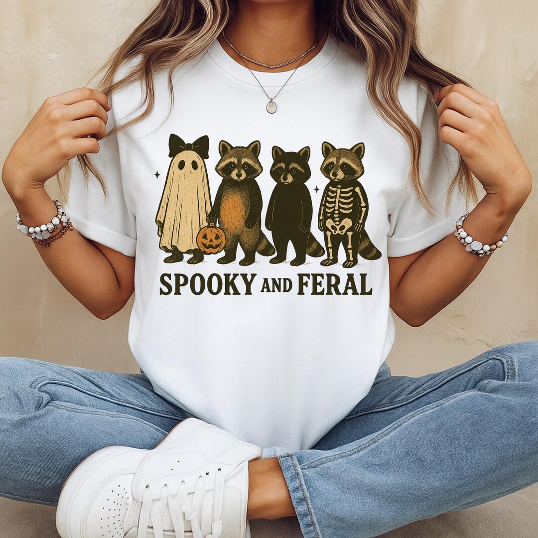 Spooky Raccoon Ghost PNG: Halloween Shirt Design (digital File - Etsy