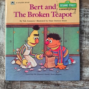 Livre d&#39;or vintage - Sesame Street - Bert et la théière cassée - Jim Henson