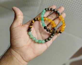 Abundance Citrine Bracelet 8mm | Wealth, Money Bracelet, Manifestation & Prosperity Crystal | Handmade Gemstone Jewelry