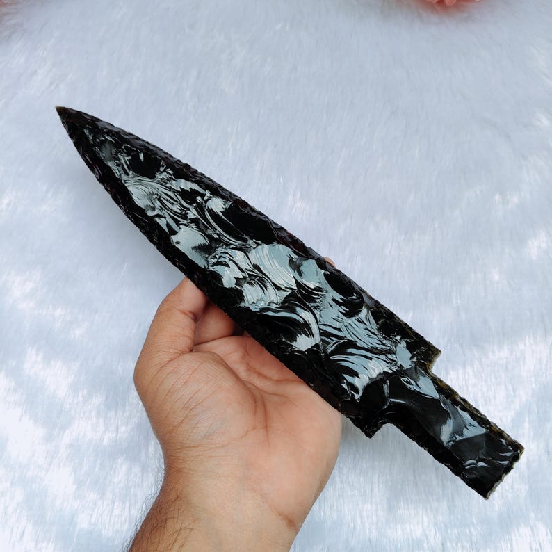 Black Obsidian Dragon Glass Inspired Blade 10 Inch | Volcanic Glass ...
