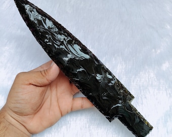 Black Obsidian Dragon Glass Inspired Blade 10 inch | Volcanic Glass Knife with Gift Box