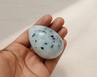Natural Rainbow Moonstone Egg 56 mm | Hand Polished Crystal Egg with Free Stand