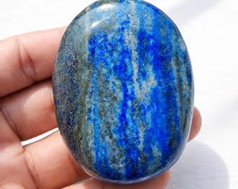 Lapis Lazuli Polished Crystal Palm Stone 60 mm | Natural Healing Thumb Stone — Exact Piece