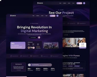 デジタルマーケティング代理店向けElementorテンプレートキット – Fluxco WordPressウェブサイトデザイン