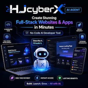 Agente de IA HJcyberX / Creador de sitios web y aplicaciones full-stack sin código (pago único)