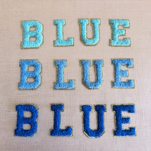 Glitter Chenille Embroidered Letters A-Z Applique Patch, Self Adhesive Varsity Letter Patch, Chenille Letter Iron On Patch, Adhesive Patches