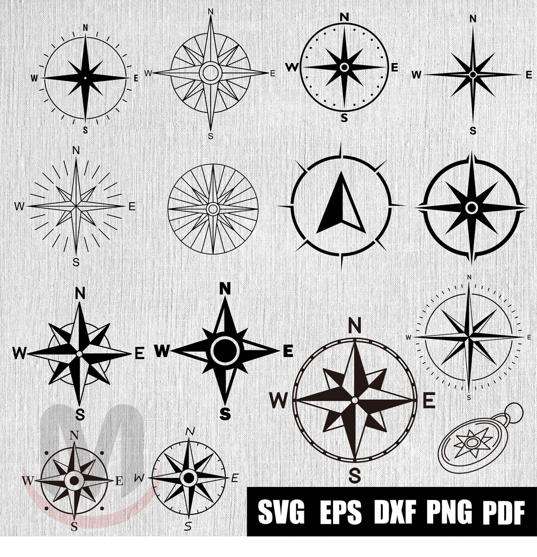 Compass Bundle SVG Eps Pdf Png Dxf for Cricut, Laser Cutting ...