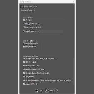 InDesign script to automatically center Frames