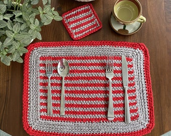 Celebration Placemat and Coaster Knitting/Crochet Pattern for Thanksgiving/Christmas