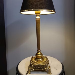 Handcrafted Gold Table Lamp: Modern Classic Black Shade