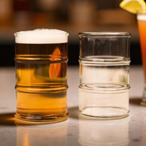 Highball Beer Glasses Set – 330ml Barrel Design Ribbed Beer Glasses | Stylish Durable Drinkware for Cocktails, Beer & Everyday Drinks