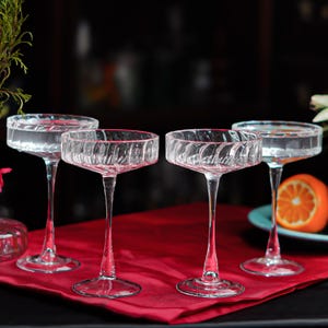 Handmade Bloom Coupe Glass: Petal Texture Cocktail Glass