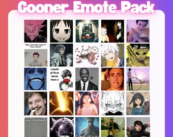 GOONERS 50 Emote Pack 3  | Funny Meme Emotes for Twitch, Discord, YouTube & TikTok | Instant Download, Transparent Background, 3 sizes